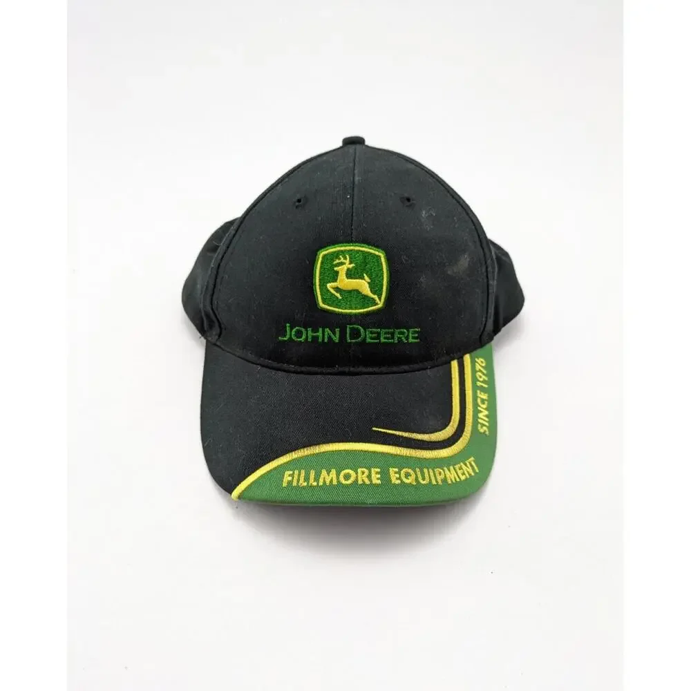 John Deere Genuine Quality Black Green Tractor Outdoor Snapback Baseball Cap Hat